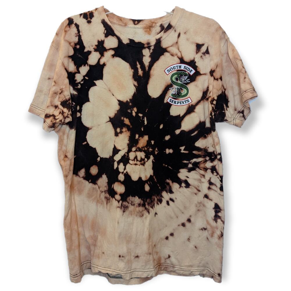 Ripple Junction Riverdale Southside Serpents Gang Custom Bleach Tie Dye Tee L